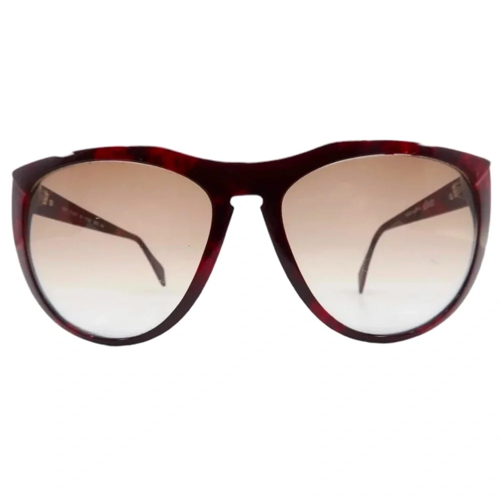 1970’s Oversized Silhouette Austria Sunglasses in Deep Burgundy Brown,  Mod 3076